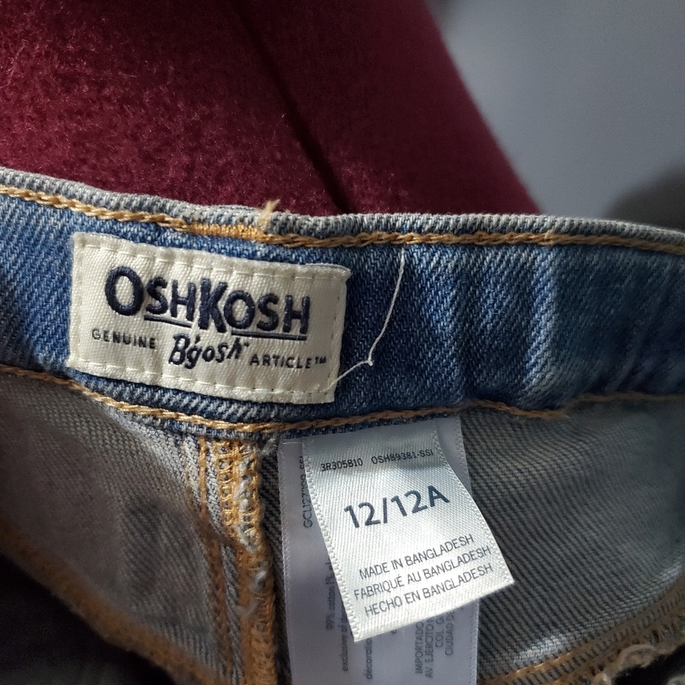 OshKosh B'gosh Blue Flare Girls Jeans High Adj Waist Light Wash Size 12 - Picture 8 of 8